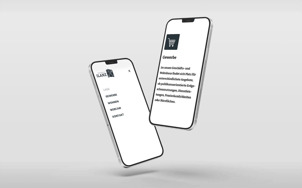RhB Immobilien AG: Website und Logo Bahnhof Ilanz