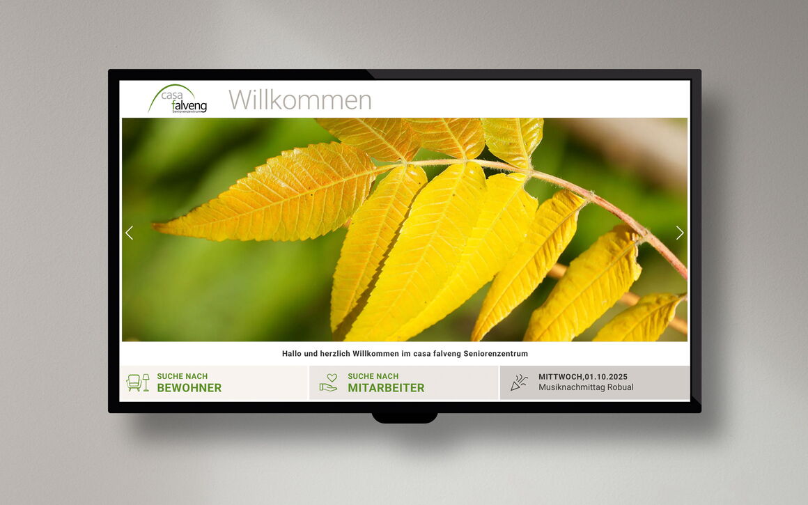 casa falveng Seniorenzentrum Domat/Ems: Website und Infoscreen