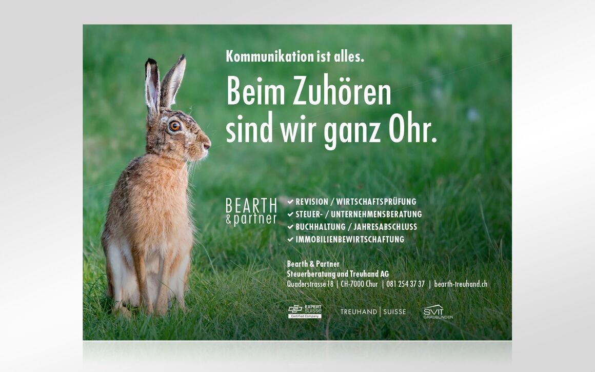 Bearth & Partner Steuerberatung und Treuhand AG, Chur: Inseratekampagne