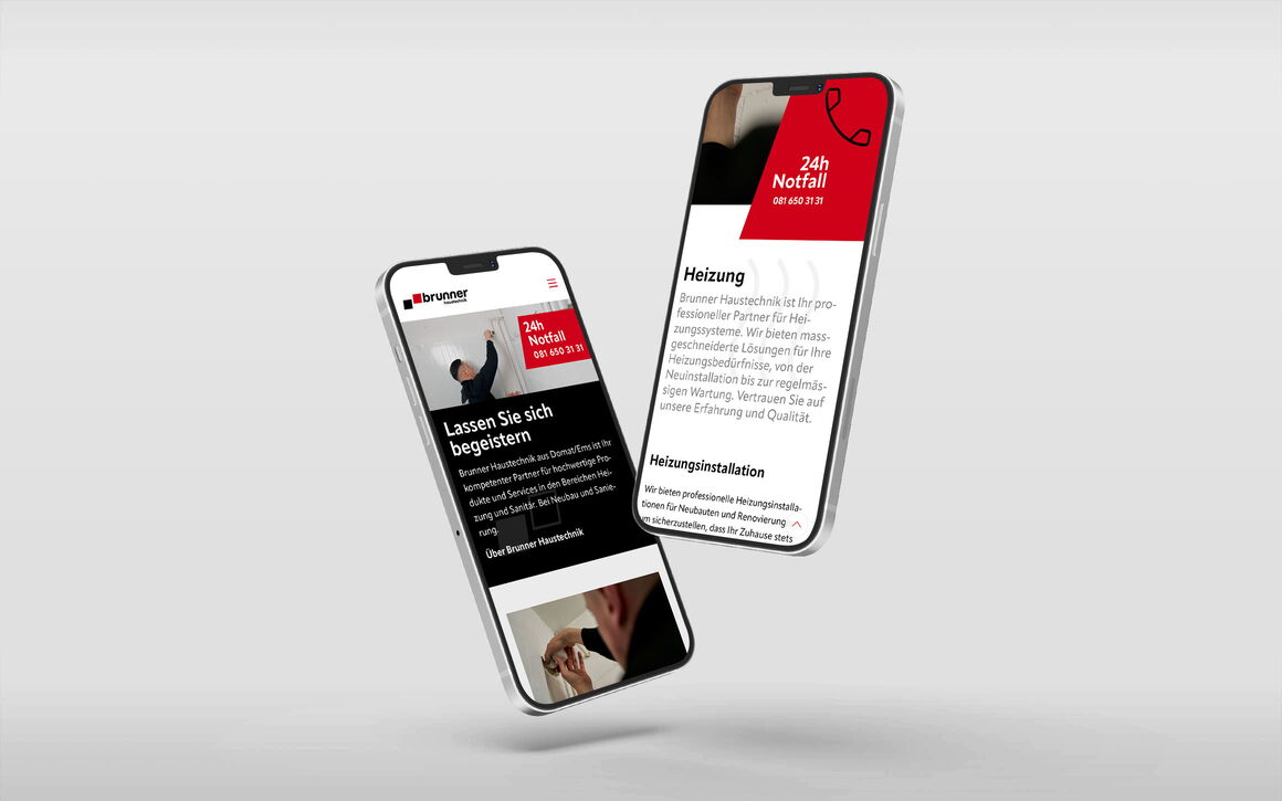 G. Brunner Haustechnik AG, Domat/Ems: Webdesign