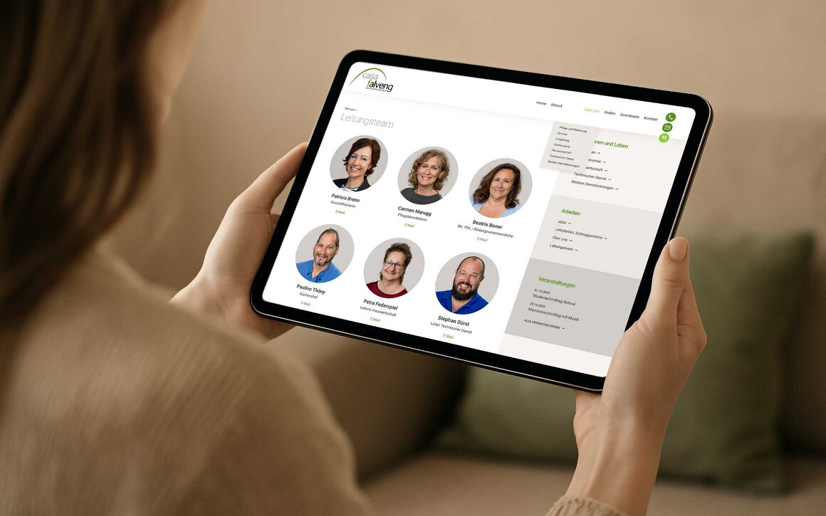 casa falveng Seniorenzentrum Domat/Ems: Website und Infoscreen