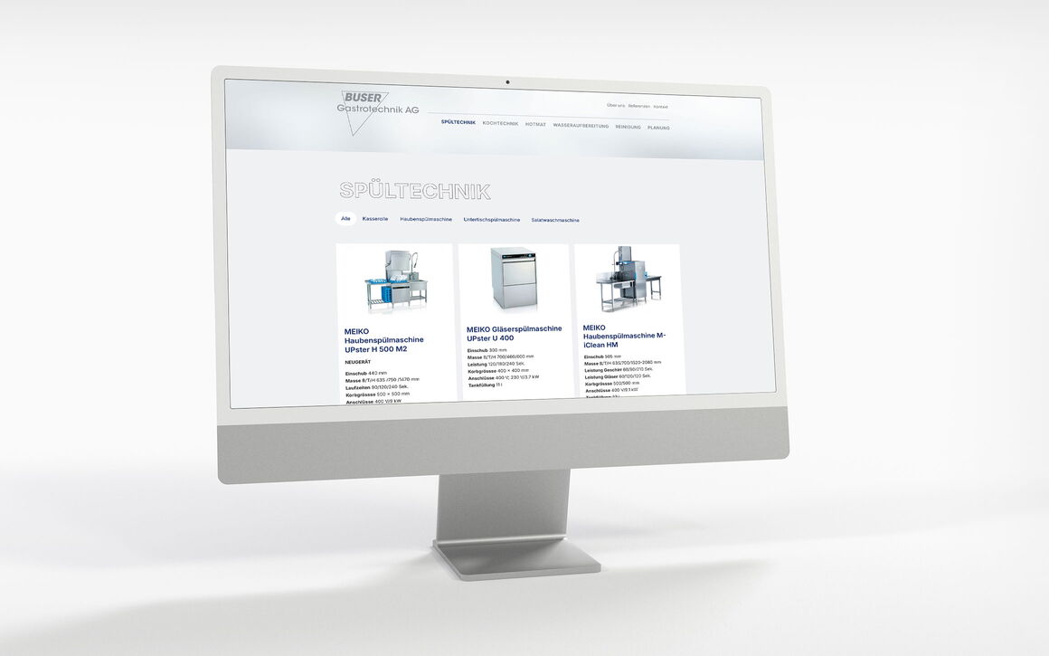 BUSER Gastrotechnik AG, Malans: Website