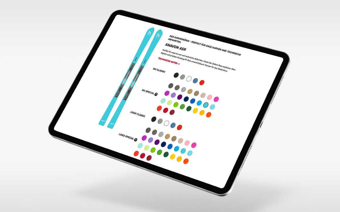 Anavon Ski AG, Zizers: Rebranding, Webdesign. Mandatsarbeit im Auftrag von semikolon GmbH, Chur