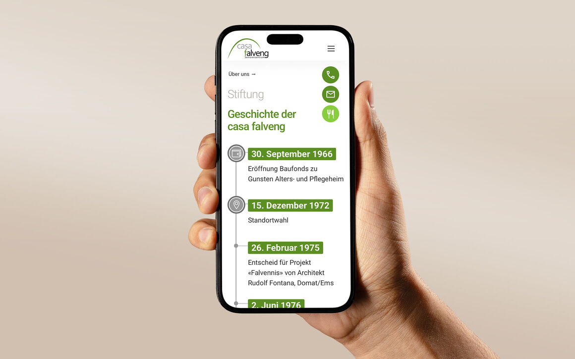 casa falveng Seniorenzentrum Domat/Ems: Website und Infoscreen