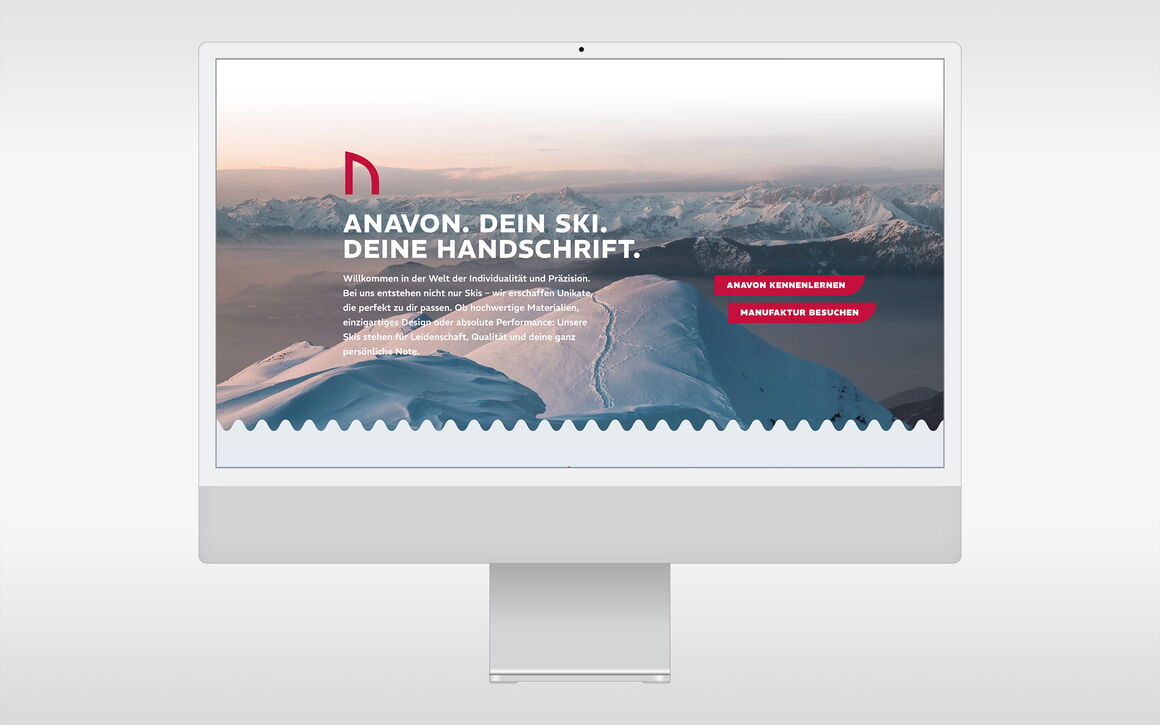 Anavon Ski AG, Zizers: Rebranding, Webdesign. Mandatsarbeit im Auftrag von semikolon GmbH, Chur