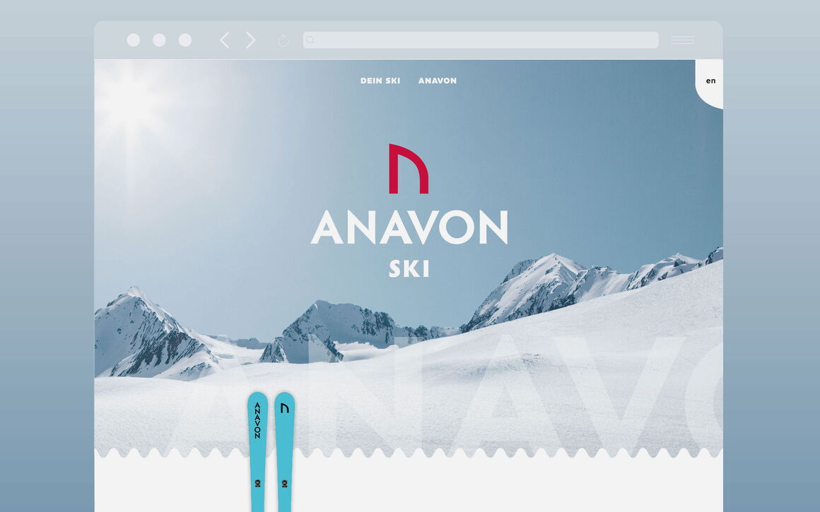 Anavon Ski AG, Zizers: Rebranding, Webdesign. Mandatsarbeit im Auftrag von semikolon GmbH, Chur