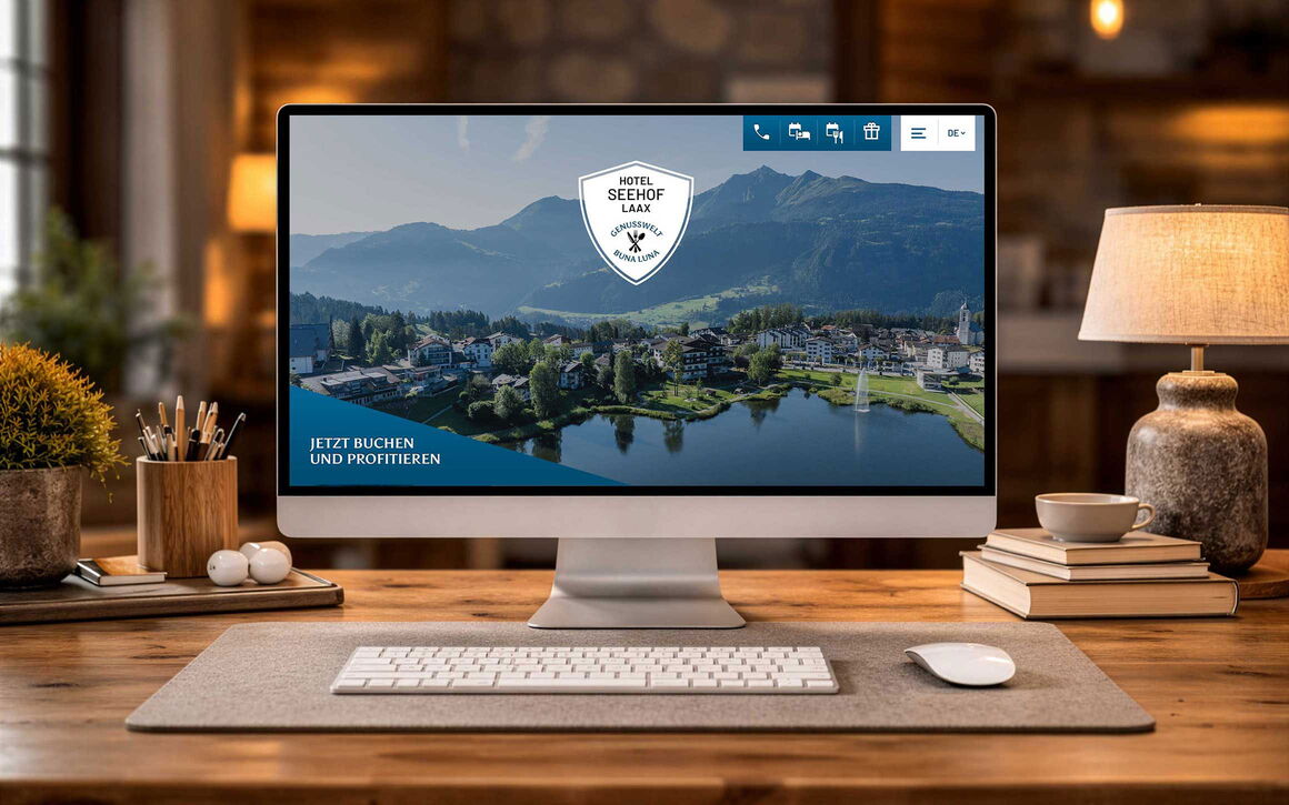 Hotel Seehof Laax AG, Laax: Rebranding, Webdesign